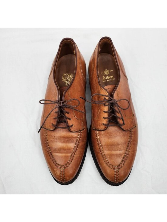 Alden 962 Norwegian Front Blucher 8.5 E/EEE Burnished Tan Calfskin Oxford Shoes main image 7